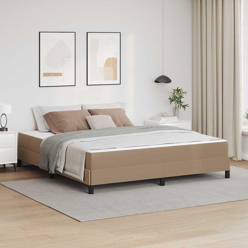 vidaXL Pat cu saltea Cappuccino 180 x 200 cm Piele artificială vidaXL Pat cu saltea Cappuccino 180 x 200 cm Piele artificială