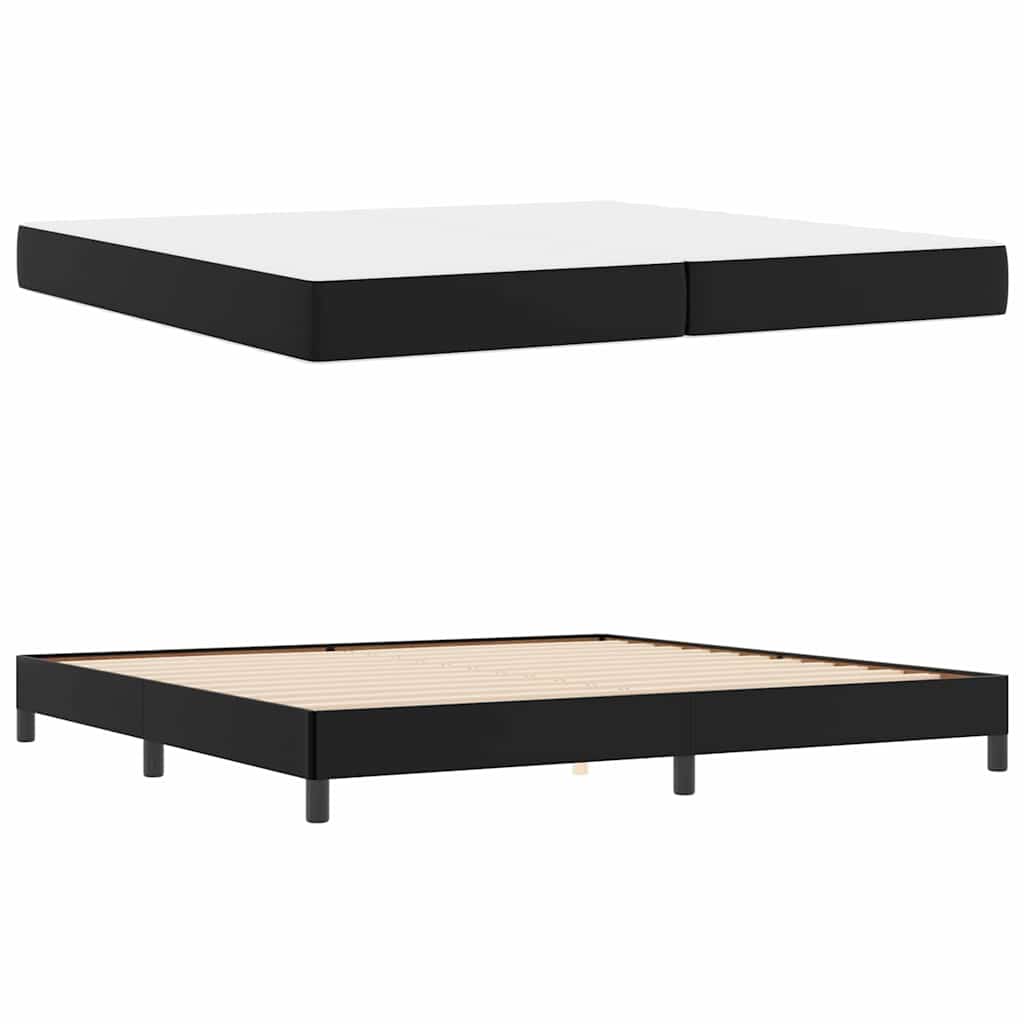 vidaXL Pat cu saltea Negru 200 x 200 cm Piele artificială