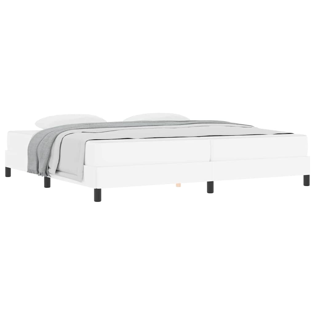 vidaXL Pat cu saltea Alb pur 200 x 200 cm Piele artificială