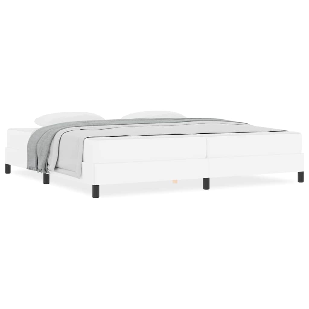 vidaXL Pat cu saltea Alb pur 200 x 200 cm Piele artificială