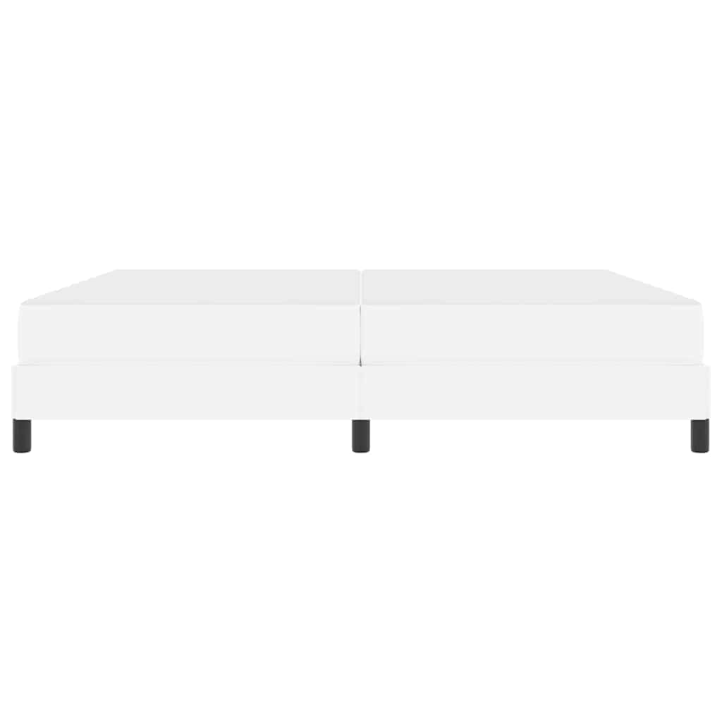 vidaXL Pat cu saltea Alb pur 200 x 200 cm Piele artificială