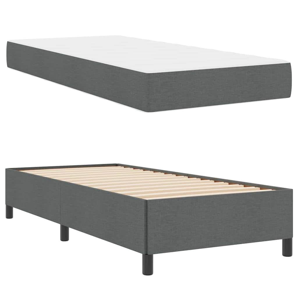 vidaXL Pat cu arcuri Gri închis și Negru 80 x 200 cm vidaXL Pat cu arcuri Gri închis și Negru 80 x 200 cm