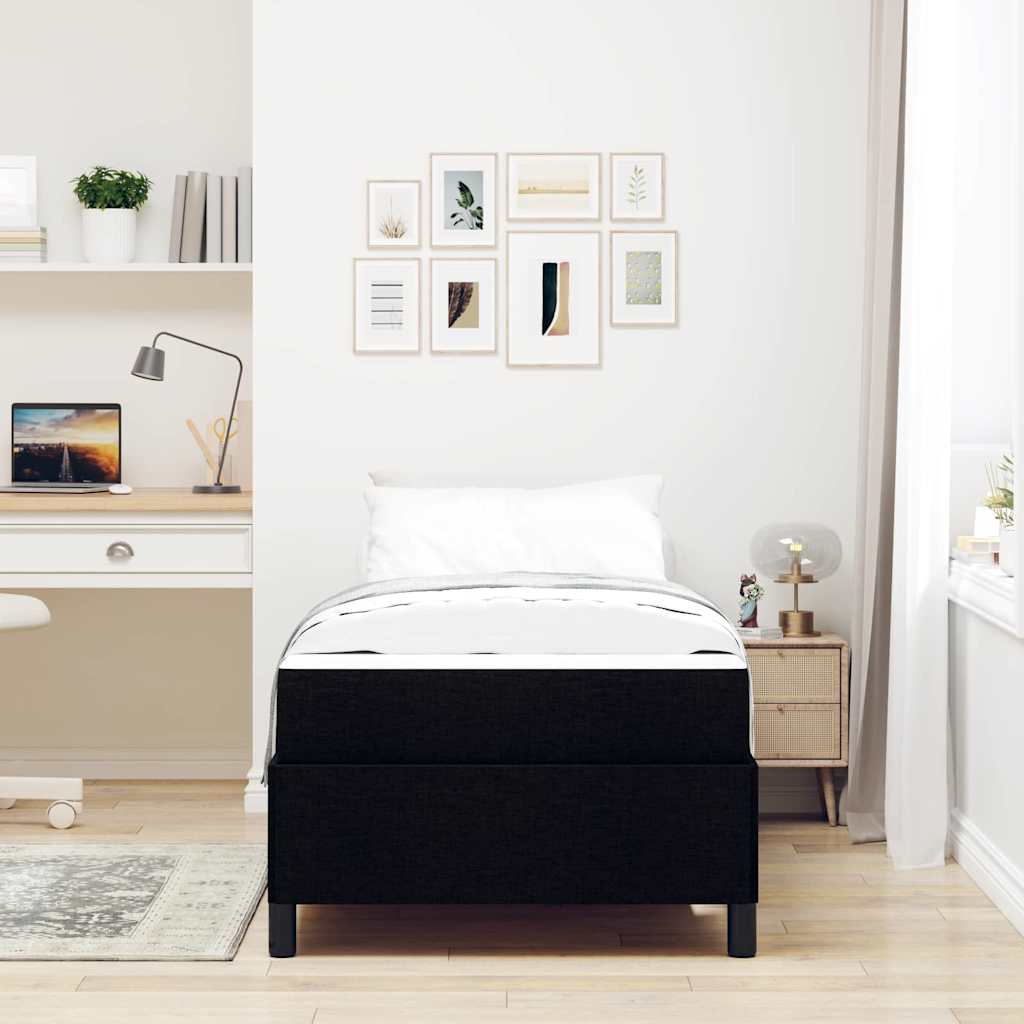 vidaXL Pat cu arcuri Negru și negru 80 x 200 cm vidaXL Pat cu arcuri Negru și negru 80 x 200 cm