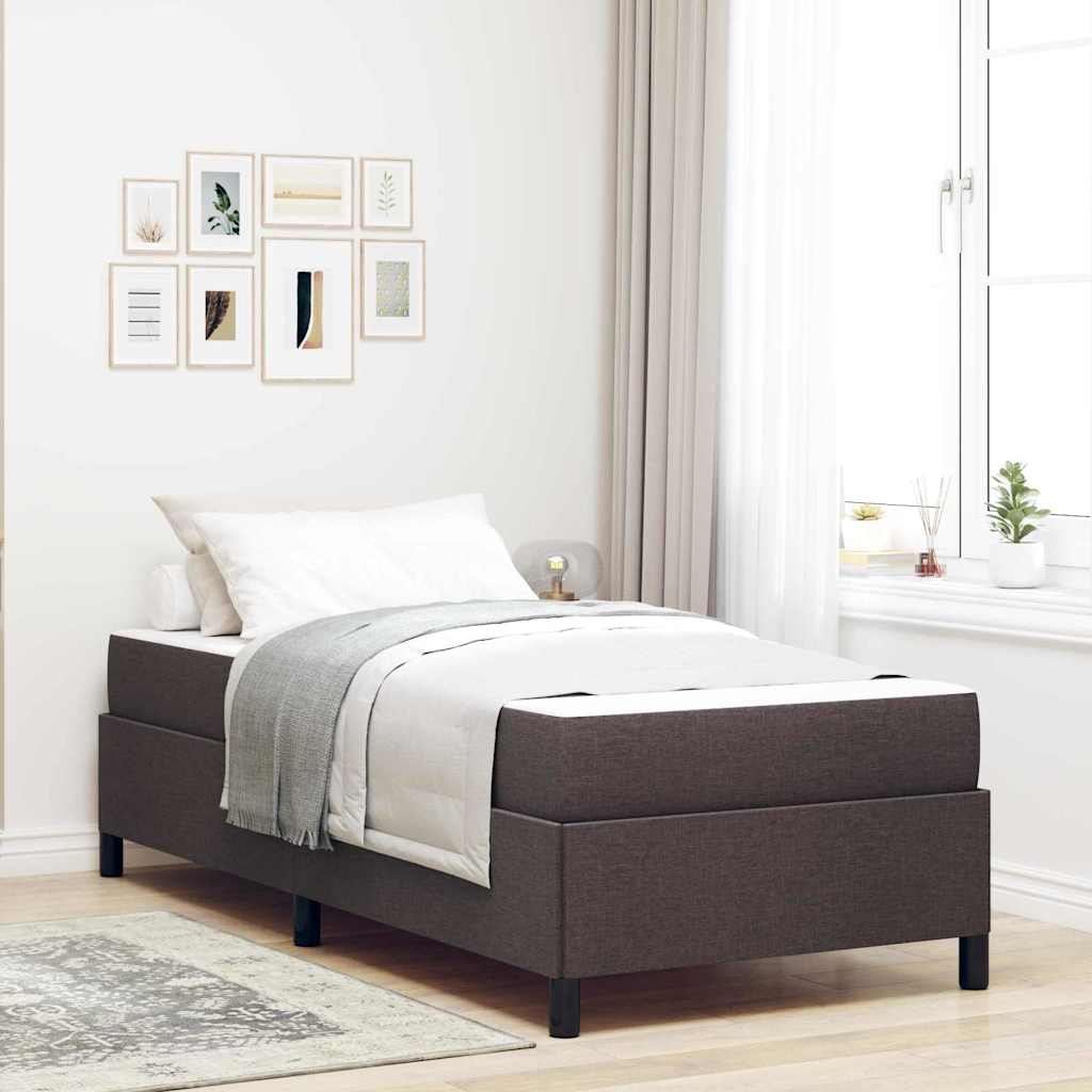 vidaXL Pat cu arcuri Maro 80 x 200 cm Țesătură, Lemn Ingineresc vidaXL Pat cu arcuri Maro 80 x 200 cm Țesătură, Lemn Ingineresc