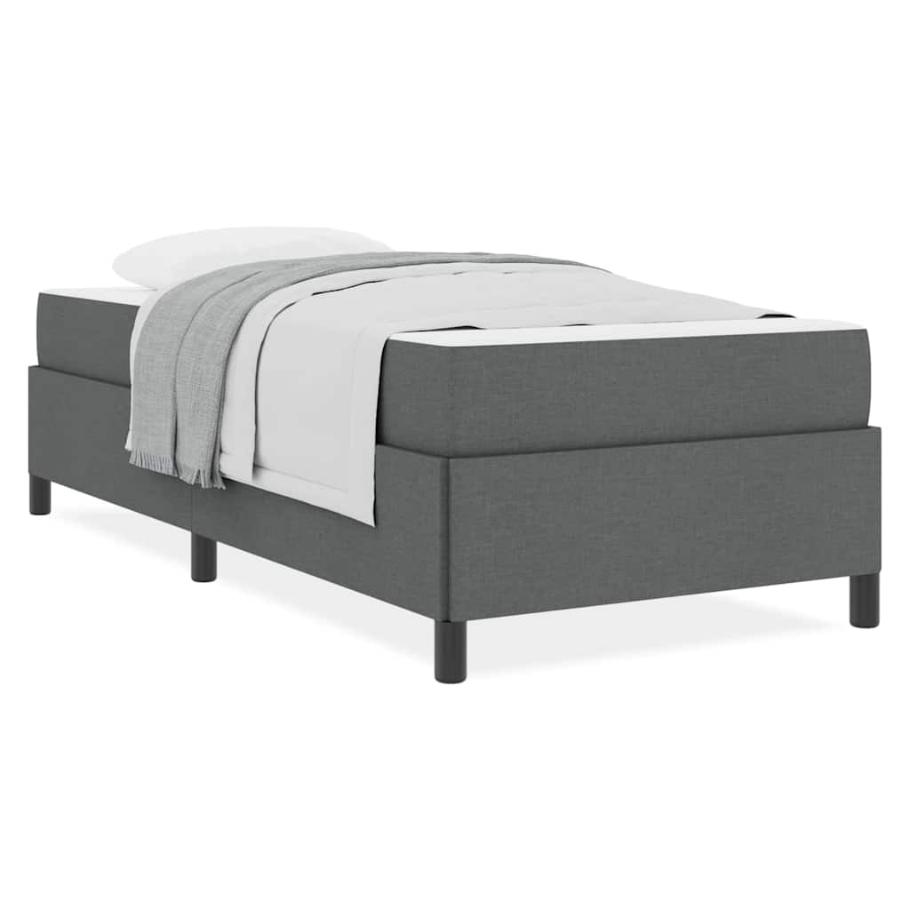 vidaXL Pat cu arcuri Gri închis și Negru 90 x 190 cm vidaXL Pat cu arcuri Gri închis și Negru 90 x 190 cm