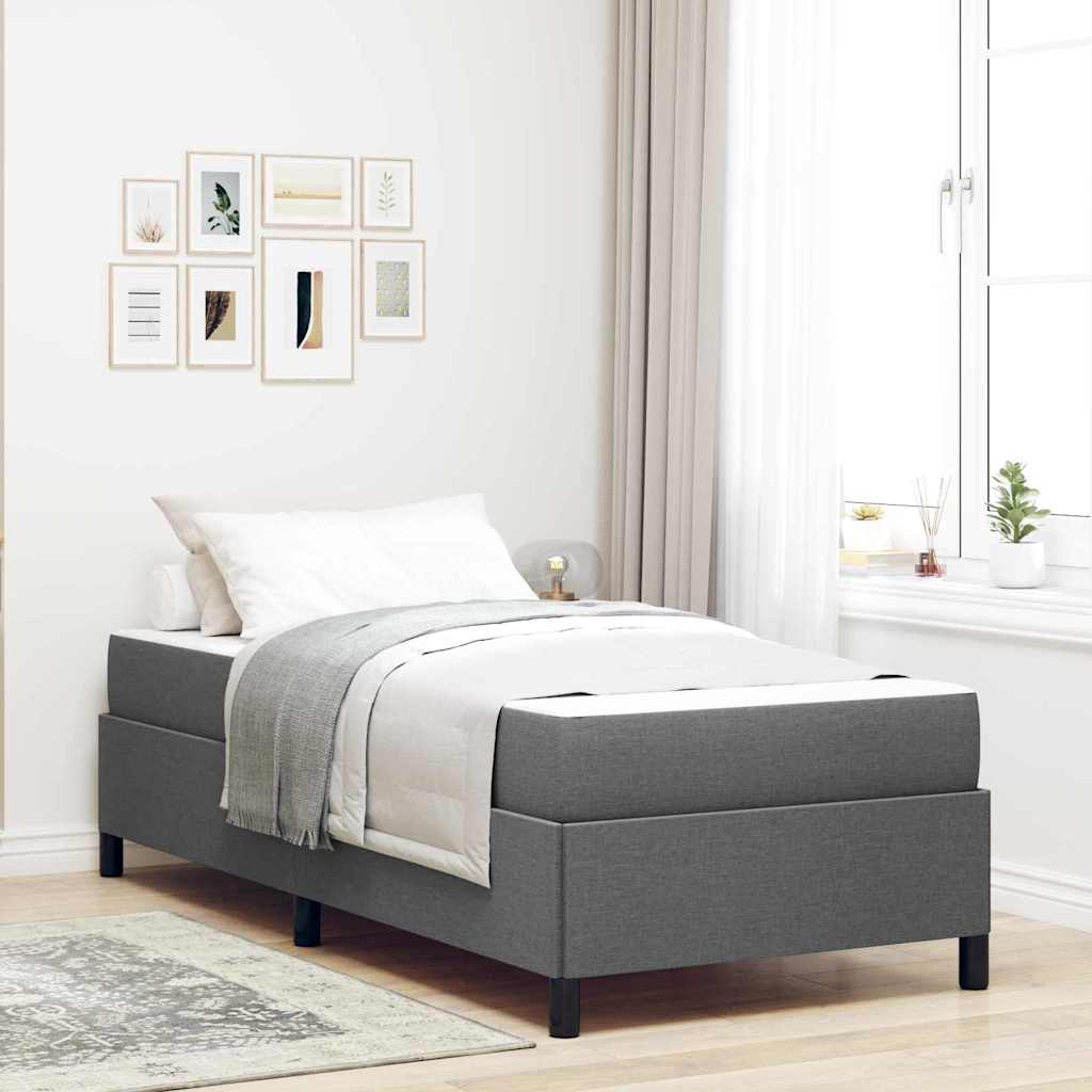 vidaXL Pat cu arcuri Gri închis și Negru 90 x 190 cm vidaXL Pat cu arcuri Gri închis și Negru 90 x 190 cm
