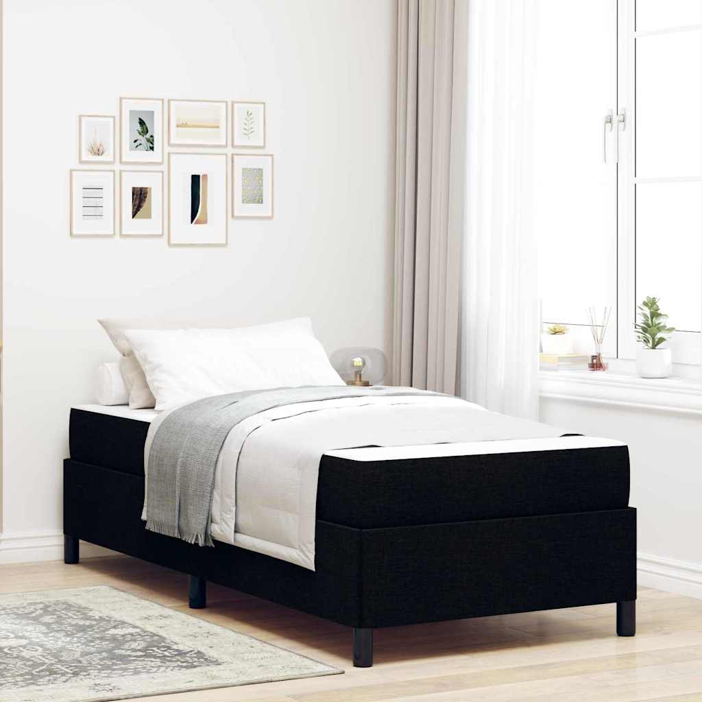 vidaXL Pat cu arcuri Negru și negru 90 x 200 cm vidaXL Pat cu arcuri Negru și negru 90 x 200 cm