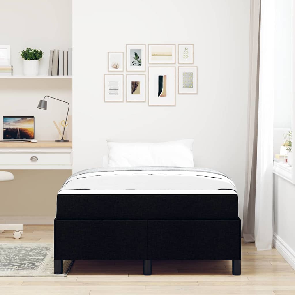 vidaXL Pat cu arcuri Negru și negru 120 x 190 cm vidaXL Pat cu arcuri Negru și negru 120 x 190 cm