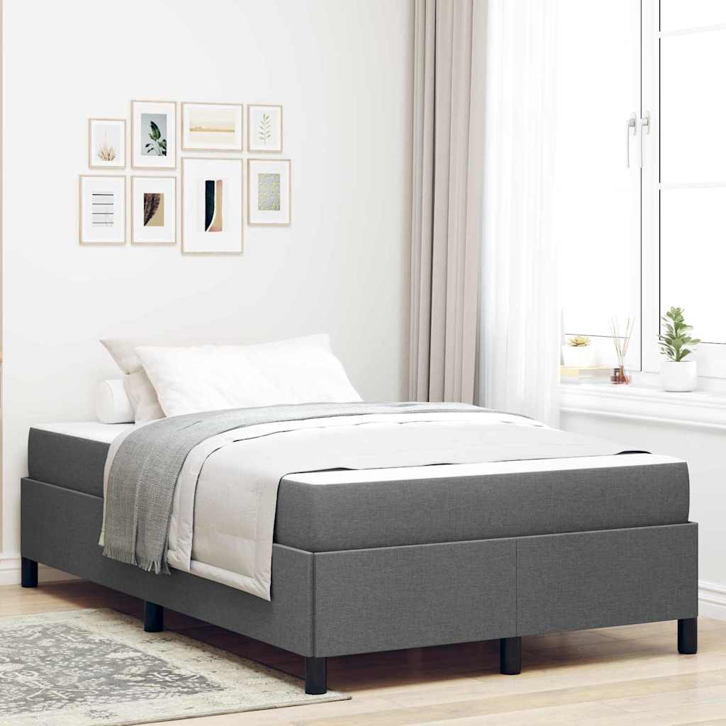 vidaXL Pat cu arcuri Gri închis și Negru 120 x 200 cm vidaXL Pat cu arcuri Gri închis și Negru 120 x 200 cm