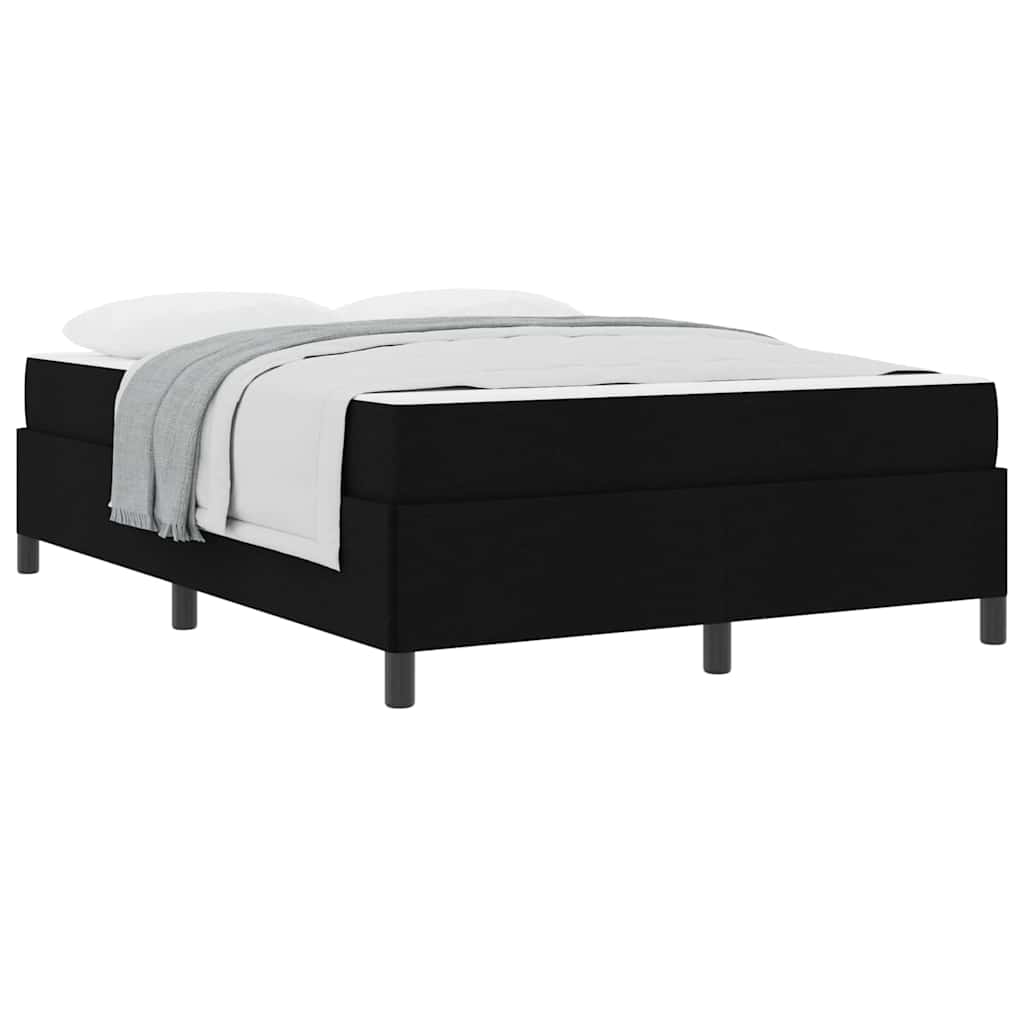 vidaXL Pat cu arcuri Negru și negru 140 x 200 cm vidaXL Pat cu arcuri Negru și negru 140 x 200 cm