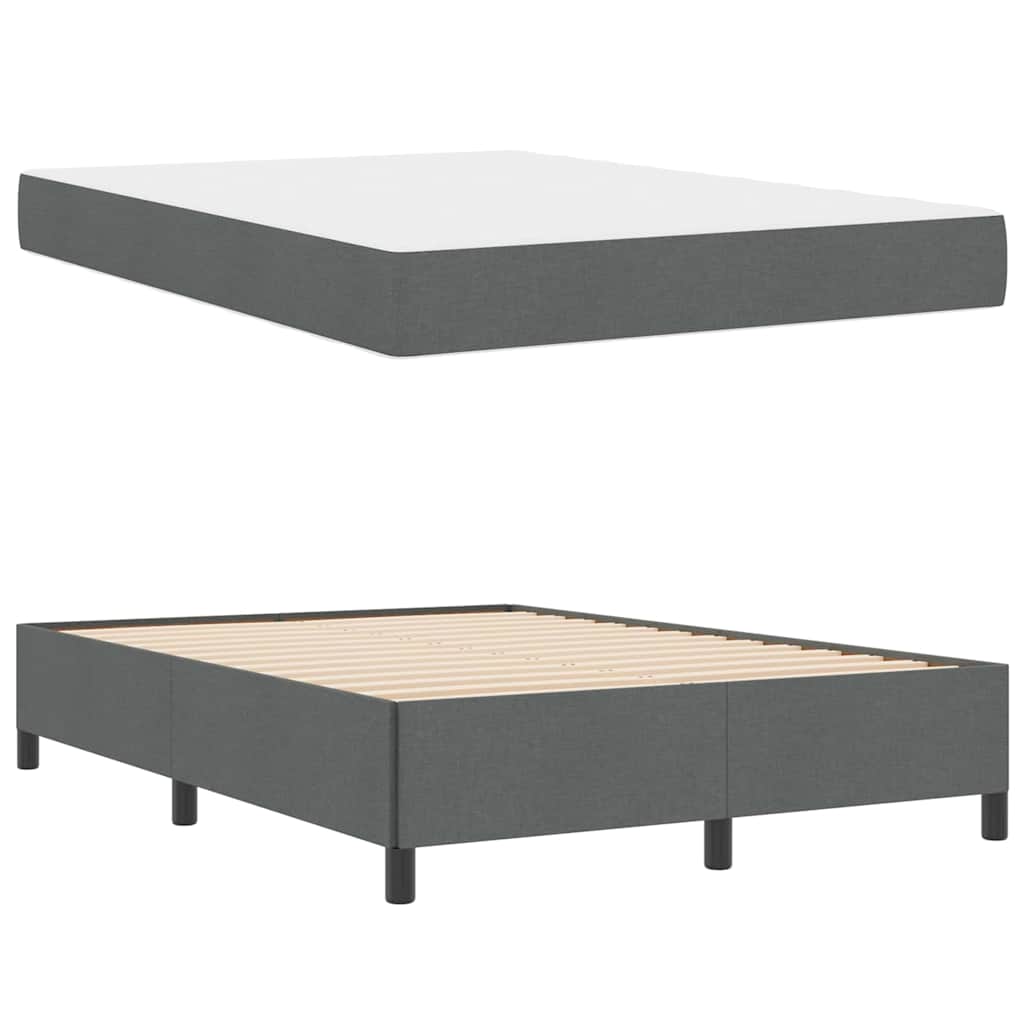 vidaXL Pat cu arcuri Gri închis și Negru 160 x 200 cm vidaXL Pat cu arcuri Gri închis și Negru 160 x 200 cm