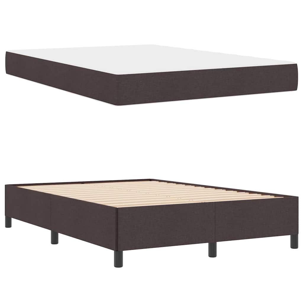 vidaXL Pat cu arcuri Maro 160 x 200 cm Țesătură și Lemn prelucrat vidaXL Pat cu arcuri Maro 160 x 200 cm Țesătură și Lemn prelucrat