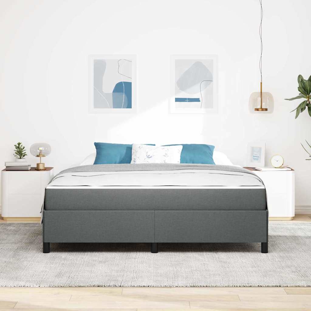 vidaXL Pat cu arcuri Gri închis și Negru 180 x 200 cm vidaXL Pat cu arcuri Gri închis și Negru 180 x 200 cm