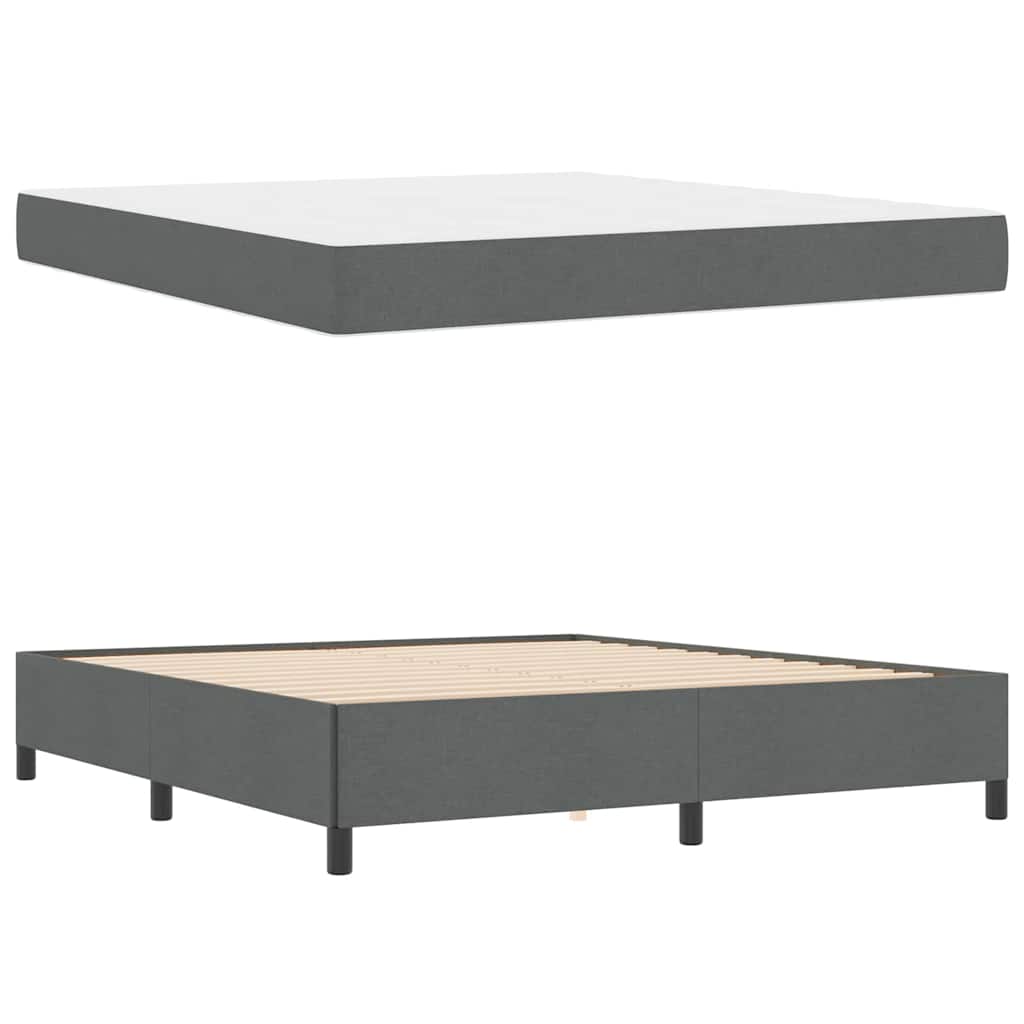 vidaXL Pat cu arcuri Gri închis și Negru 180 x 200 cm vidaXL Pat cu arcuri Gri închis și Negru 180 x 200 cm