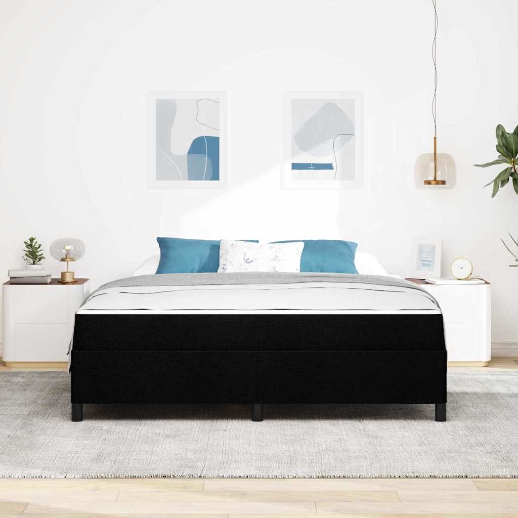 vidaXL Pat cu arcuri Negru și negru 180 x 200 cm vidaXL Pat cu arcuri Negru și negru 180 x 200 cm
