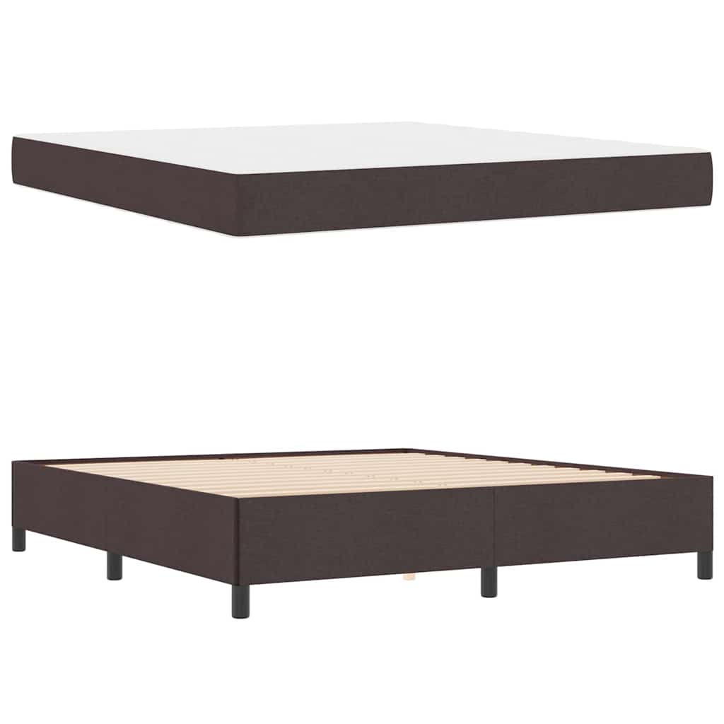 vidaXL Pat cu arcuri Maro 180 x 200 cm Țesătură și Lemn prelucrat vidaXL Pat cu arcuri Maro 180 x 200 cm Țesătură și Lemn prelucrat
