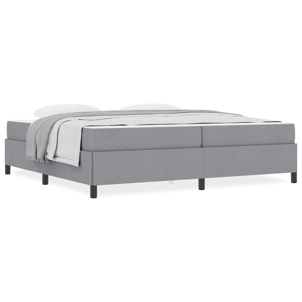 vidaXL Pat cu arcuri Gri deschis și Negru 200 x 200 cm vidaXL Pat cu arcuri Gri deschis și Negru 200 x 200 cm
