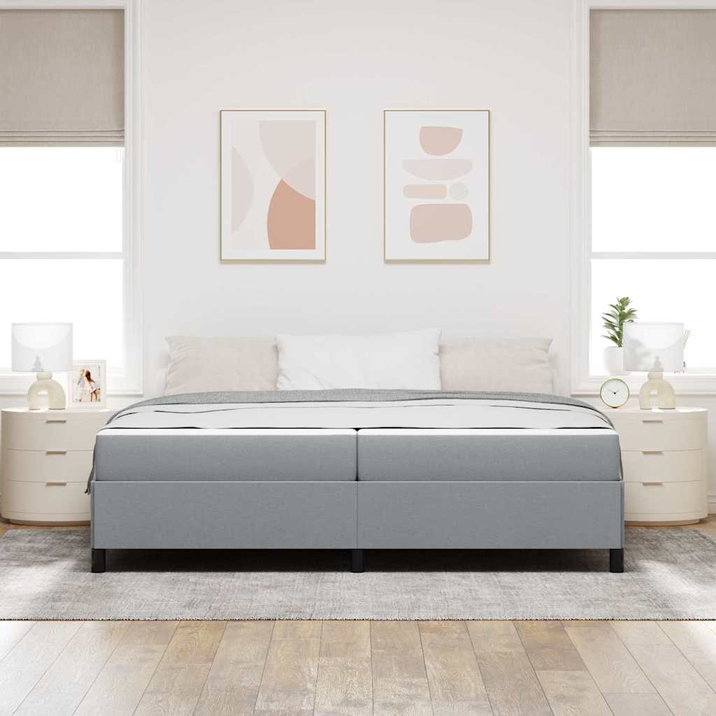 vidaXL Pat cu arcuri Gri deschis și Negru 200 x 200 cm vidaXL Pat cu arcuri Gri deschis și Negru 200 x 200 cm