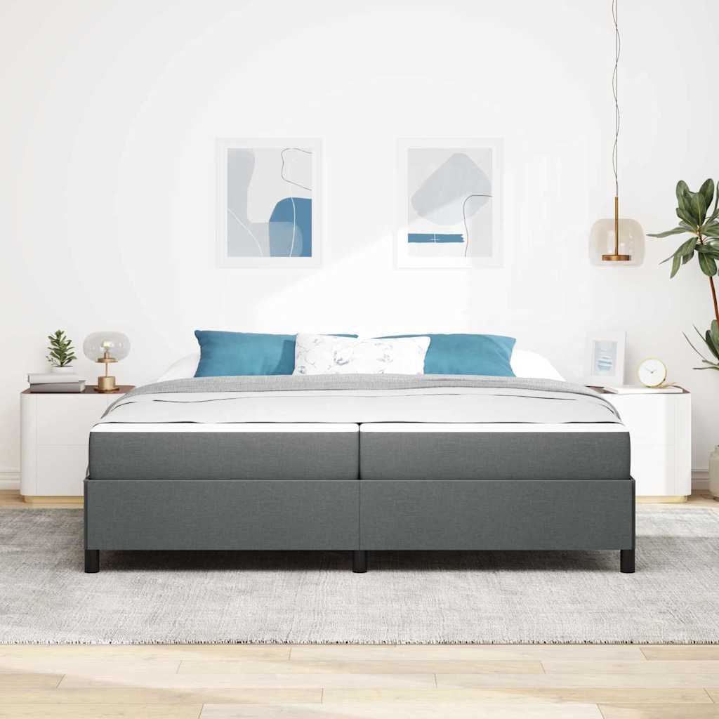 vidaXL Pat cu arcuri Gri închis și Negru 200 x 200 cm vidaXL Pat cu arcuri Gri închis și Negru 200 x 200 cm