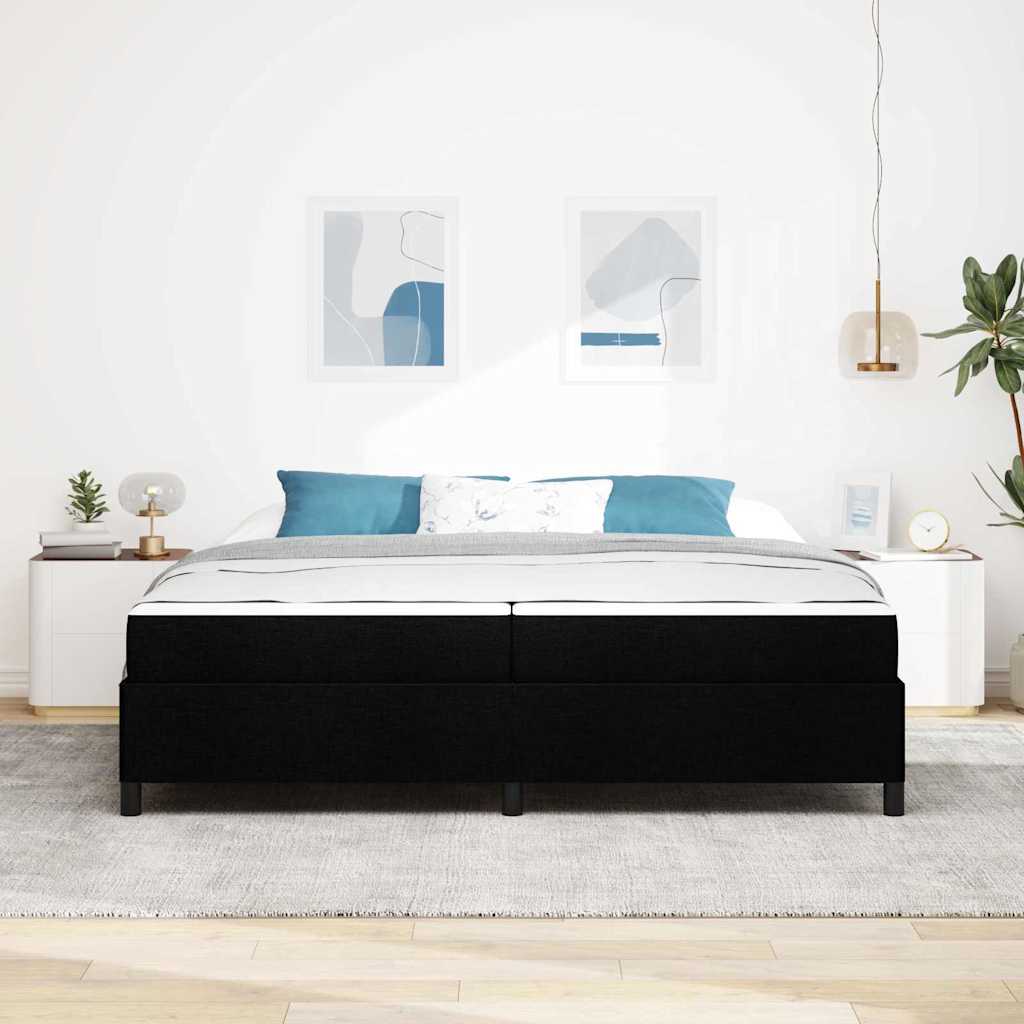 vidaXL Pat cu arcuri Negru și negru 200 x 200 cm vidaXL Pat cu arcuri Negru și negru 200 x 200 cm