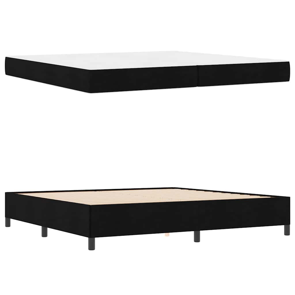vidaXL Pat cu arcuri Negru și negru 200 x 200 cm vidaXL Pat cu arcuri Negru și negru 200 x 200 cm