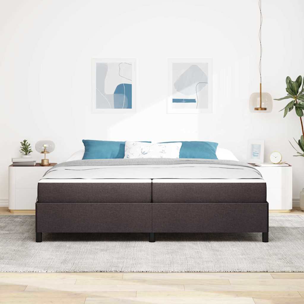 vidaXL Pat cu arcuri Maro 200 x 200 cm Țesătură, Lemn Ingineresc vidaXL Pat cu arcuri Maro 200 x 200 cm Țesătură, Lemn Ingineresc