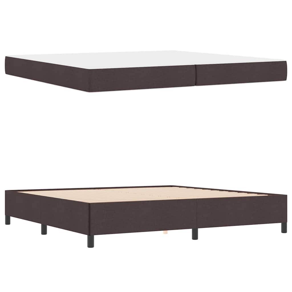vidaXL Pat cu arcuri Maro 200 x 200 cm Țesătură, Lemn Ingineresc vidaXL Pat cu arcuri Maro 200 x 200 cm Țesătură, Lemn Ingineresc