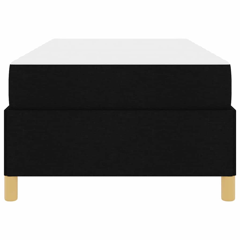 vidaXL Pat cu arcuri Negru și Maro și Alb 80 x 200 cm țesătură vidaXL Pat cu arcuri Negru și Maro și Alb 80 x 200 cm țesătură