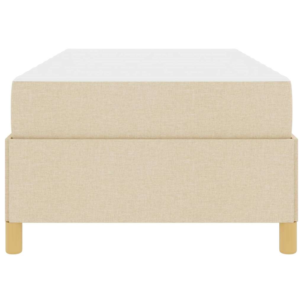 vidaXL Cadru de pat cu saltea Crem 90 x 190 cm țesătură