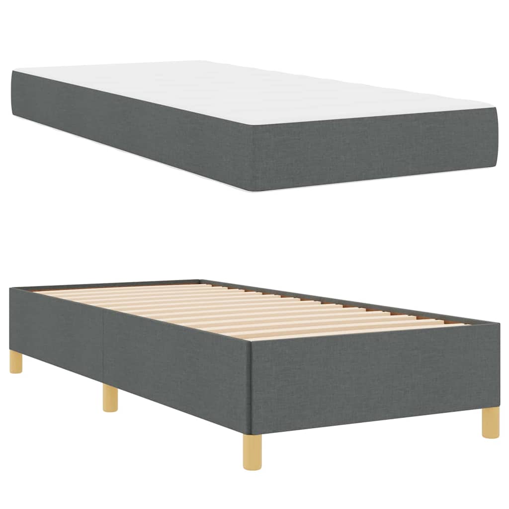 vidaXL Pat cu arcuri Gri închis și Alb și Gri închis 90 x 200 cm vidaXL Pat cu arcuri Gri închis și Alb și Gri închis 90 x 200 cm