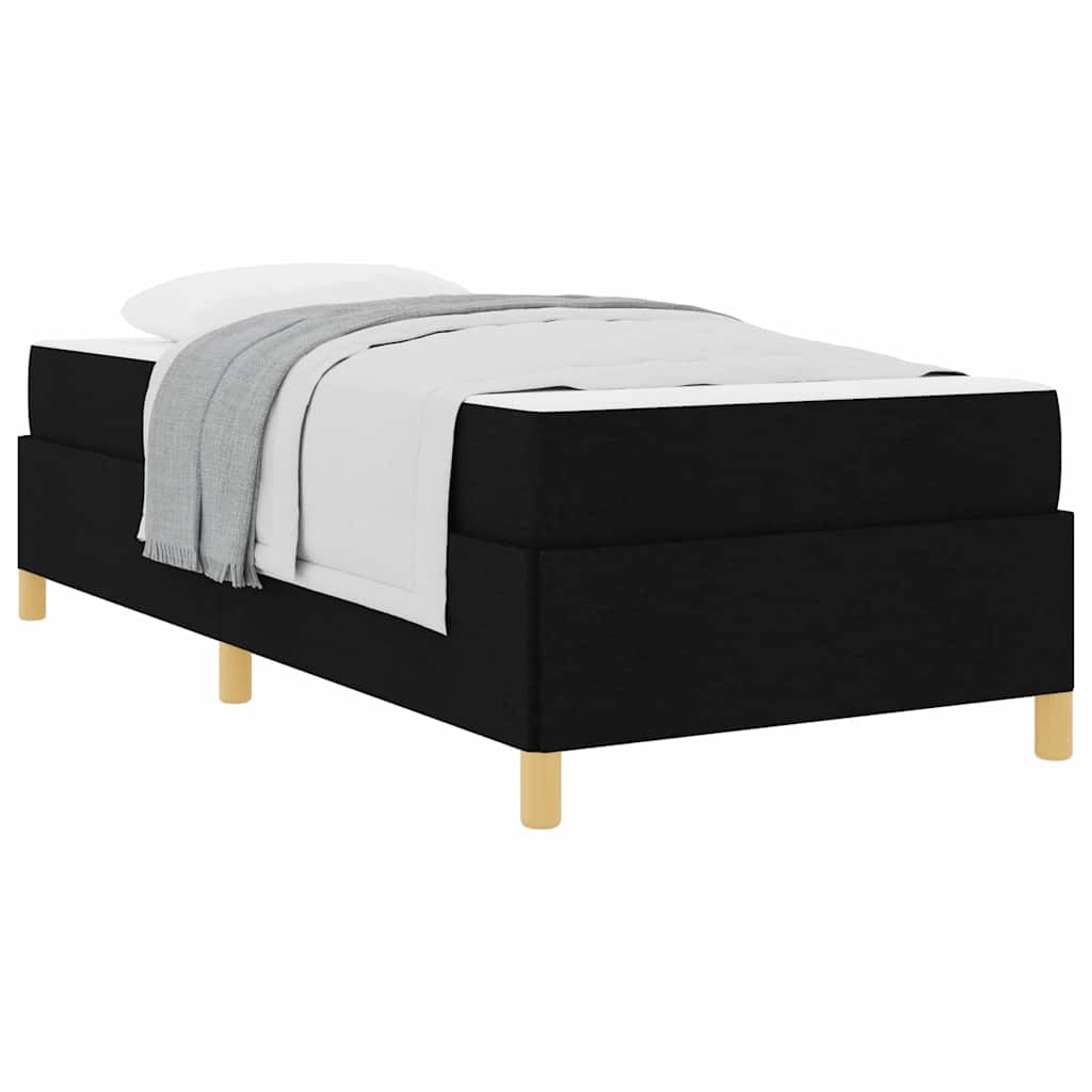 vidaXL Pat cu arcuri Negru și Alb și Negru 100 x 200 cm țesătură vidaXL Pat cu arcuri Negru și Alb și Negru 100 x 200 cm țesătură