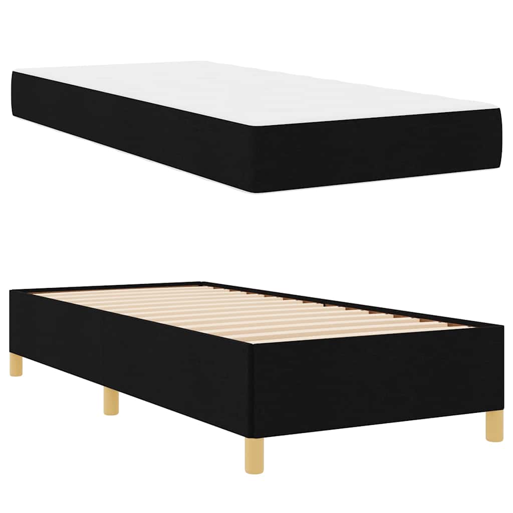 vidaXL Pat cu arcuri Negru și Alb și Negru 100 x 200 cm țesătură vidaXL Pat cu arcuri Negru și Alb și Negru 100 x 200 cm țesătură