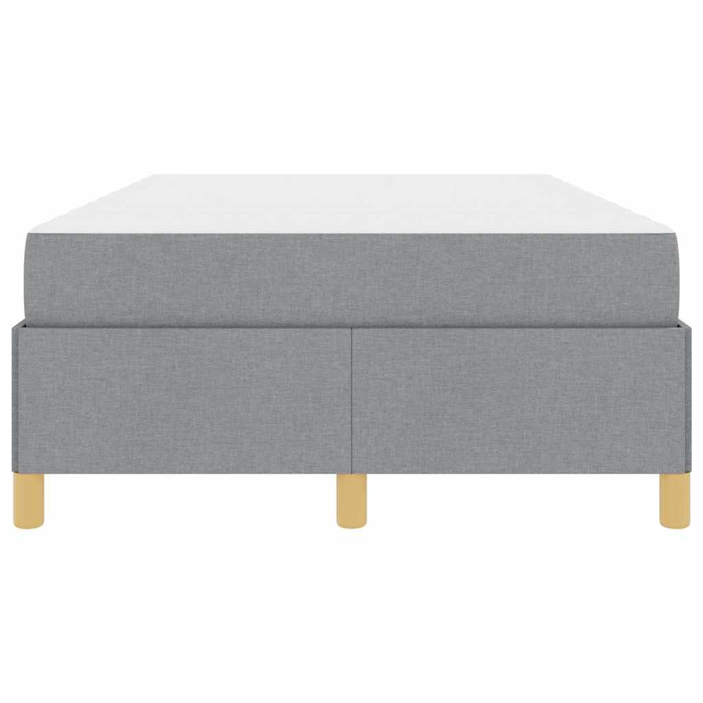 vidaXL Pat cu arcuri Gri deschis și alb 120 x 190 cm țesătură vidaXL Pat cu arcuri Gri deschis și alb 120 x 190 cm țesătură