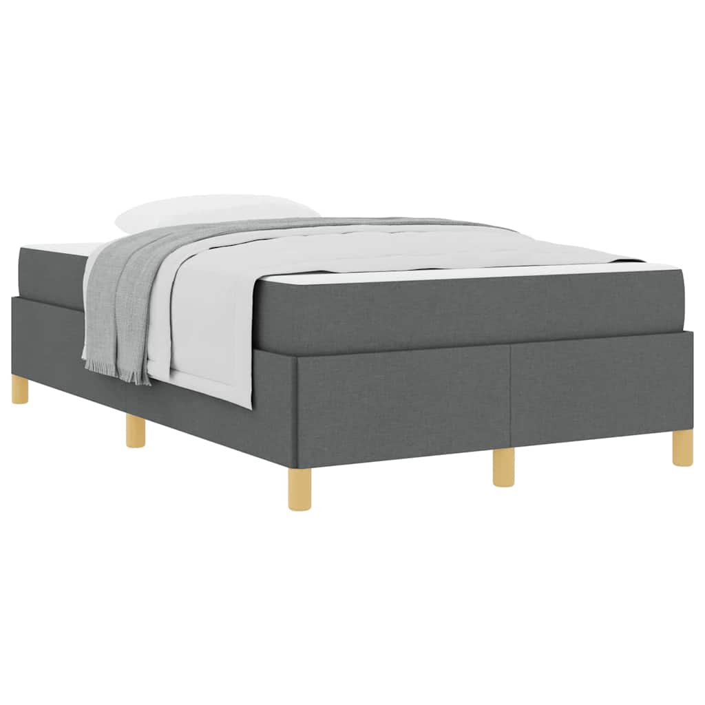 vidaXL Pat cu arcuri cu saltea Gri închis 120 x 190 cm țesătură vidaXL Pat cu arcuri cu saltea Gri închis 120 x 190 cm țesătură