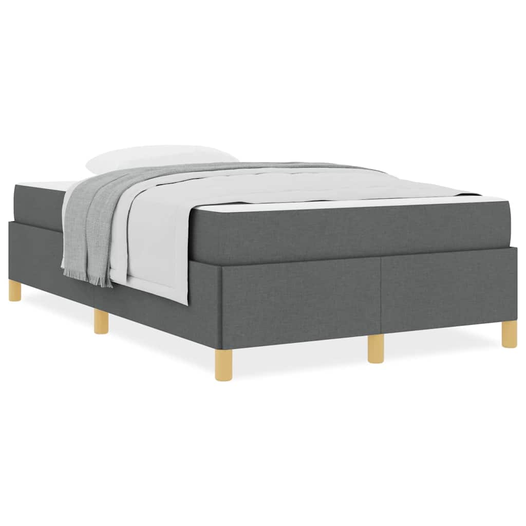 vidaXL Pat cu arcuri cu saltea Gri închis 120 x 190 cm țesătură vidaXL Pat cu arcuri cu saltea Gri închis 120 x 190 cm țesătură