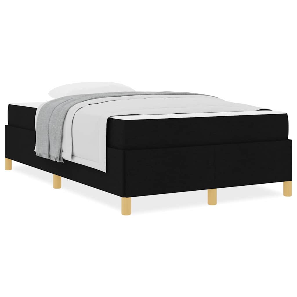 vidaXL Pat cu arcuri Negru și Alb și Negru 120 x 190 cm țesătură vidaXL Pat cu arcuri Negru și Alb și Negru 120 x 190 cm țesătură