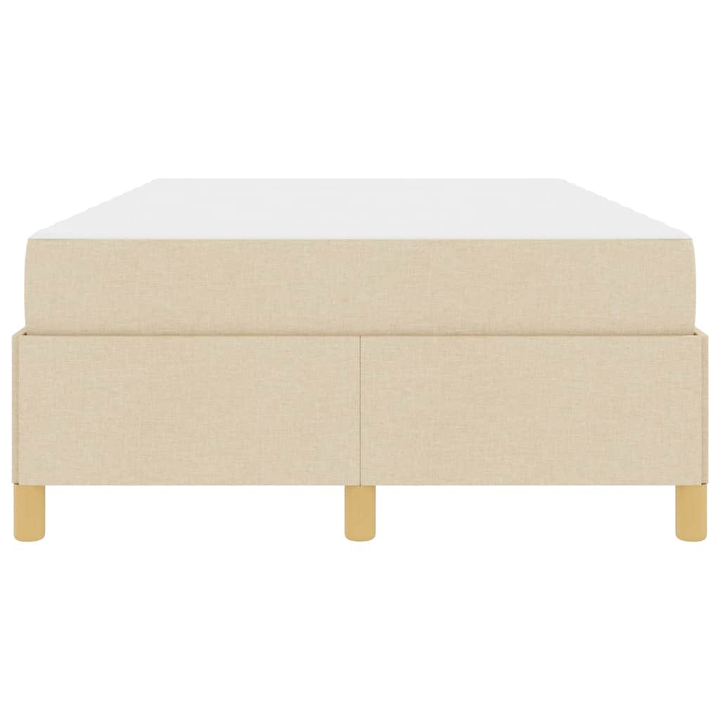 vidaXL Cadru de pat cu saltea Crem 120 x 200 cm țesătură