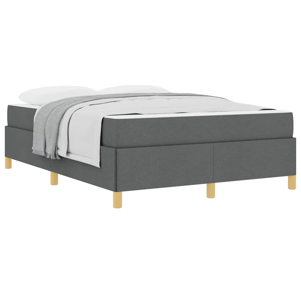 vidaXL Pat cu arcuri Gri închis și Alb și Gri închis 140 x 190 cm vidaXL Pat cu arcuri Gri închis și Alb și Gri închis 140 x 190 cm
