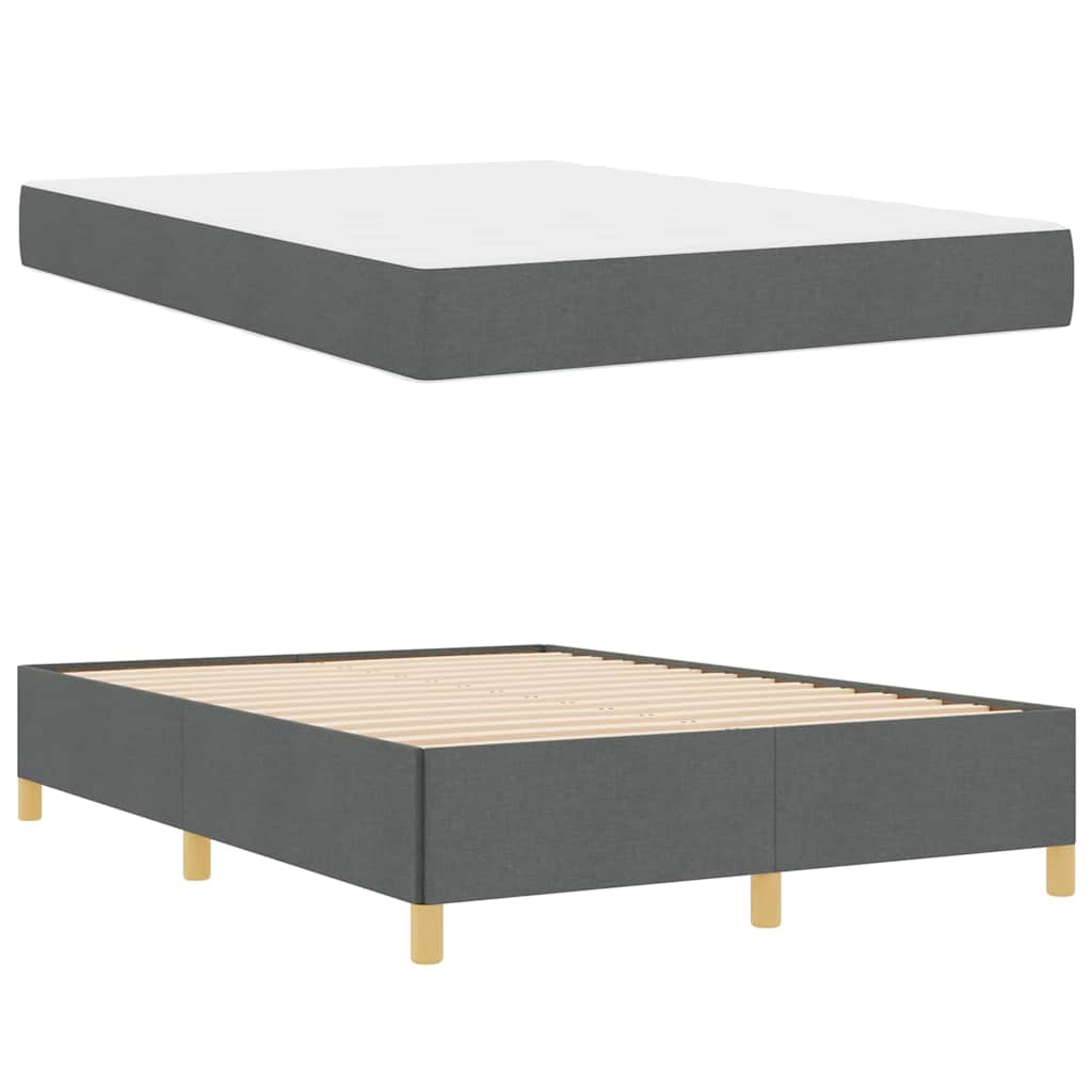 vidaXL Pat cu arcuri Gri închis și Alb și Gri închis 140 x 190 cm vidaXL Pat cu arcuri Gri închis și Alb și Gri închis 140 x 190 cm