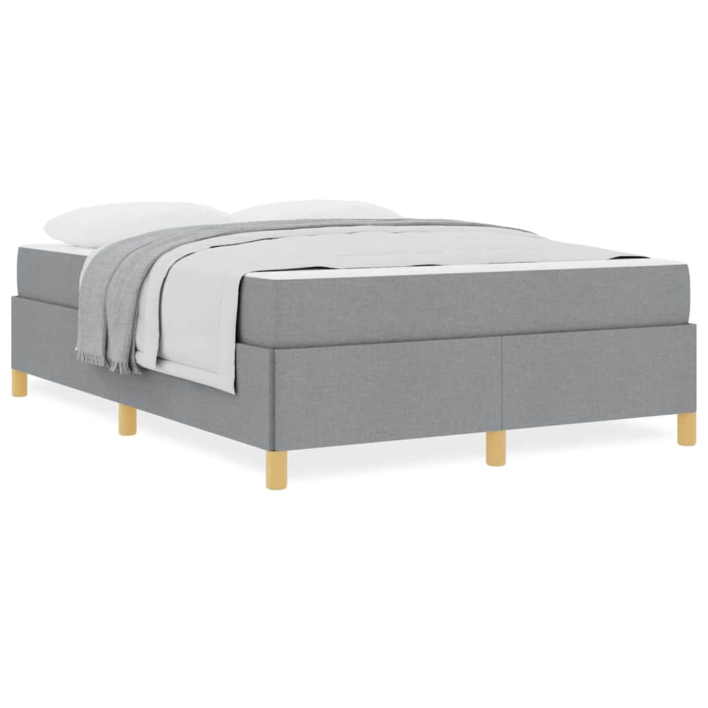 vidaXL Pat cu arcuri Gri deschis și alb și gri deschis 140 x 200 cm vidaXL Pat cu arcuri Gri deschis și alb și gri deschis 140 x 200 cm