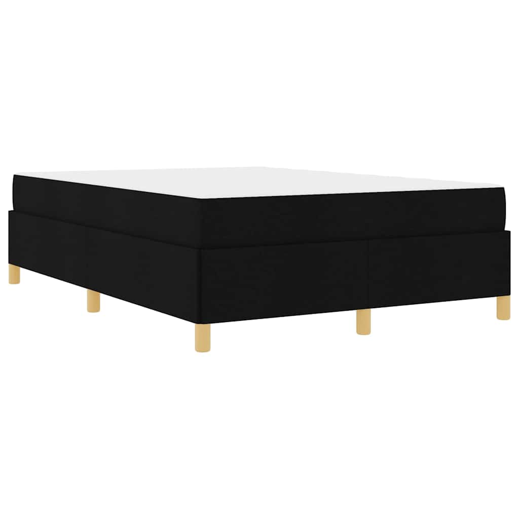 vidaXL Pat cu arcuri Negru și Alb și Negru 140 x 200 cm țesătură vidaXL Pat cu arcuri Negru și Alb și Negru 140 x 200 cm țesătură