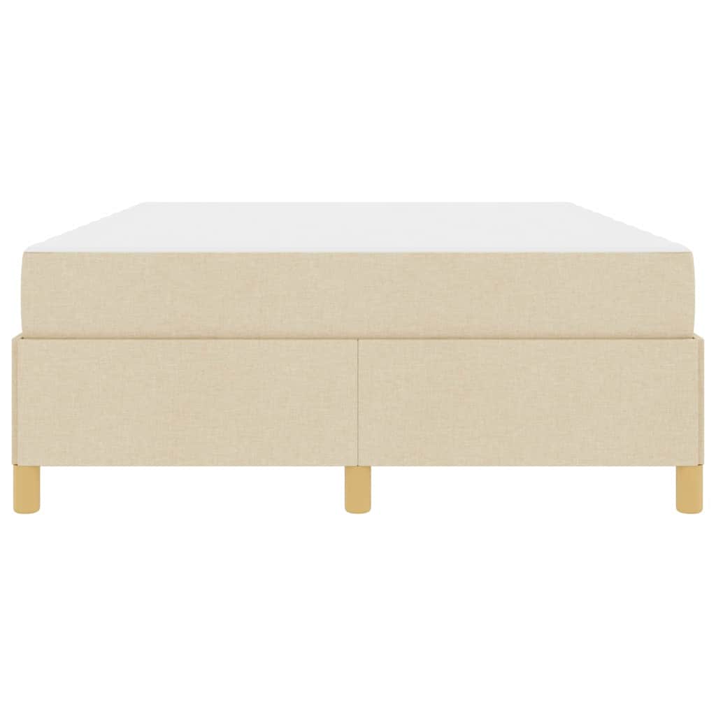 vidaXL Cadru de pat cu saltea Crem 160 x 200 cm țesătură
