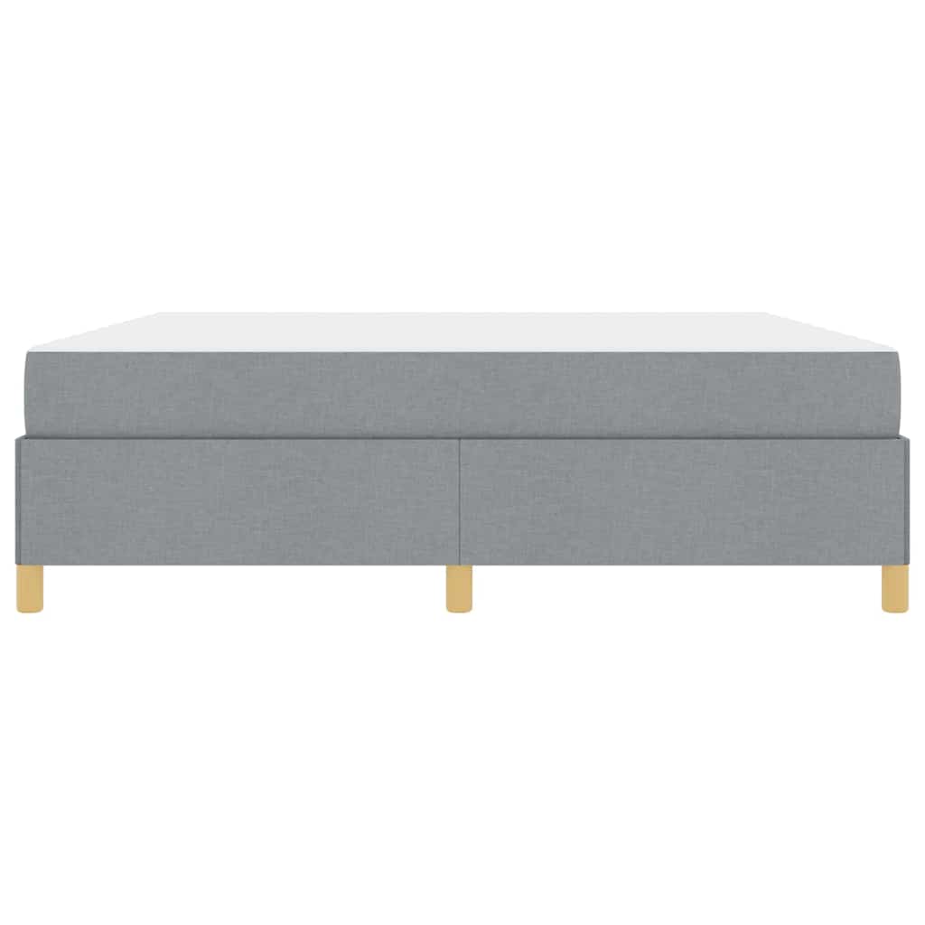 vidaXL Pat cu arcuri Gri deschis și alb 180 x 200 cm țesătură vidaXL Pat cu arcuri Gri deschis și alb 180 x 200 cm țesătură