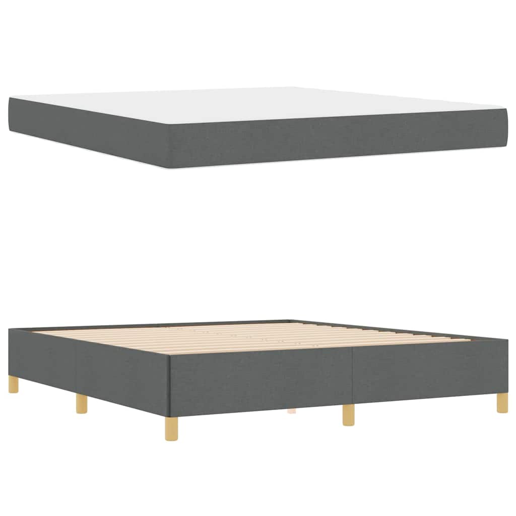vidaXL Pat cu arcuri Gri închis și Alb și Gri închis 180 x 200 cm vidaXL Pat cu arcuri Gri închis și Alb și Gri închis 180 x 200 cm