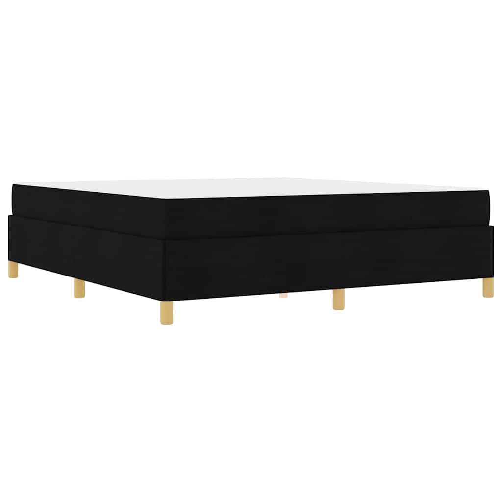 vidaXL Pat cu arcuri Negru și Alb și Negru 180 x 200 cm țesătură vidaXL Pat cu arcuri Negru și Alb și Negru 180 x 200 cm țesătură
