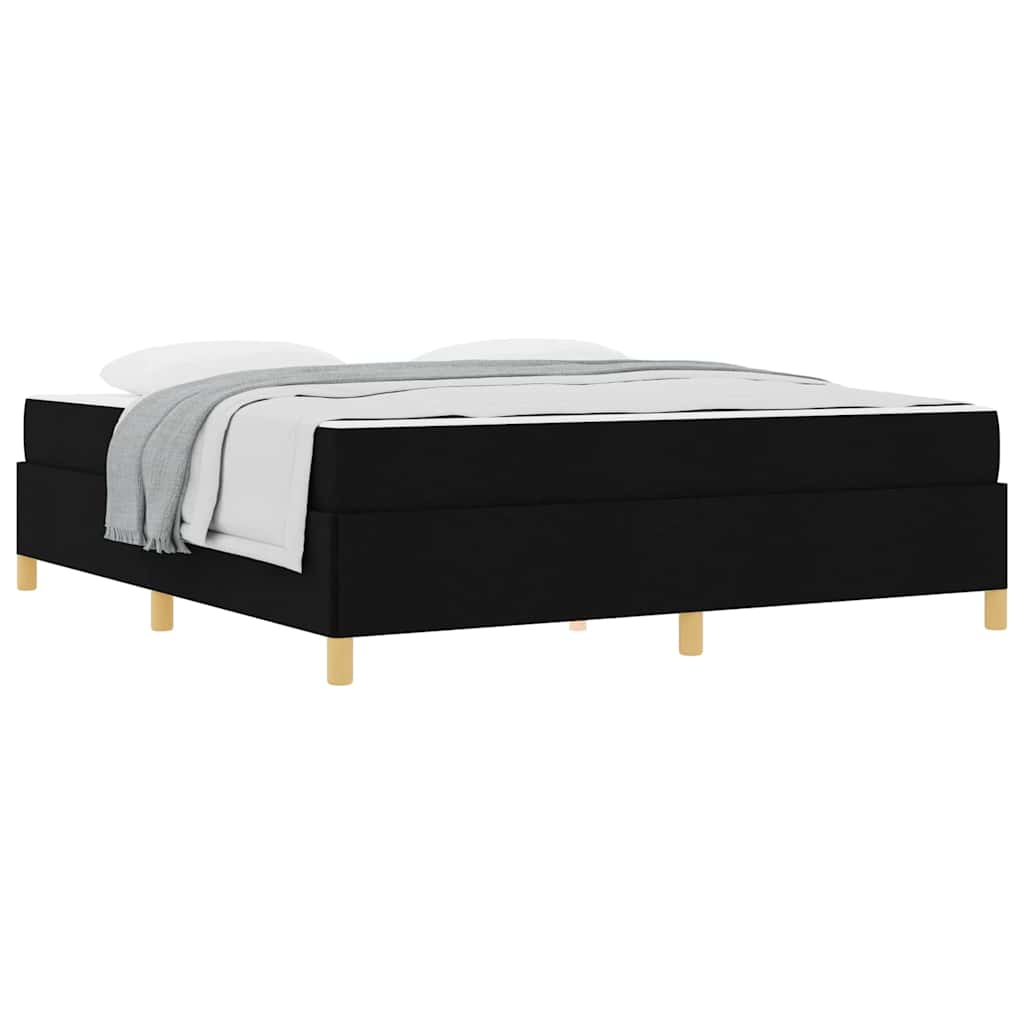 vidaXL Pat cu arcuri Negru și Alb și Negru 180 x 200 cm țesătură vidaXL Pat cu arcuri Negru și Alb și Negru 180 x 200 cm țesătură