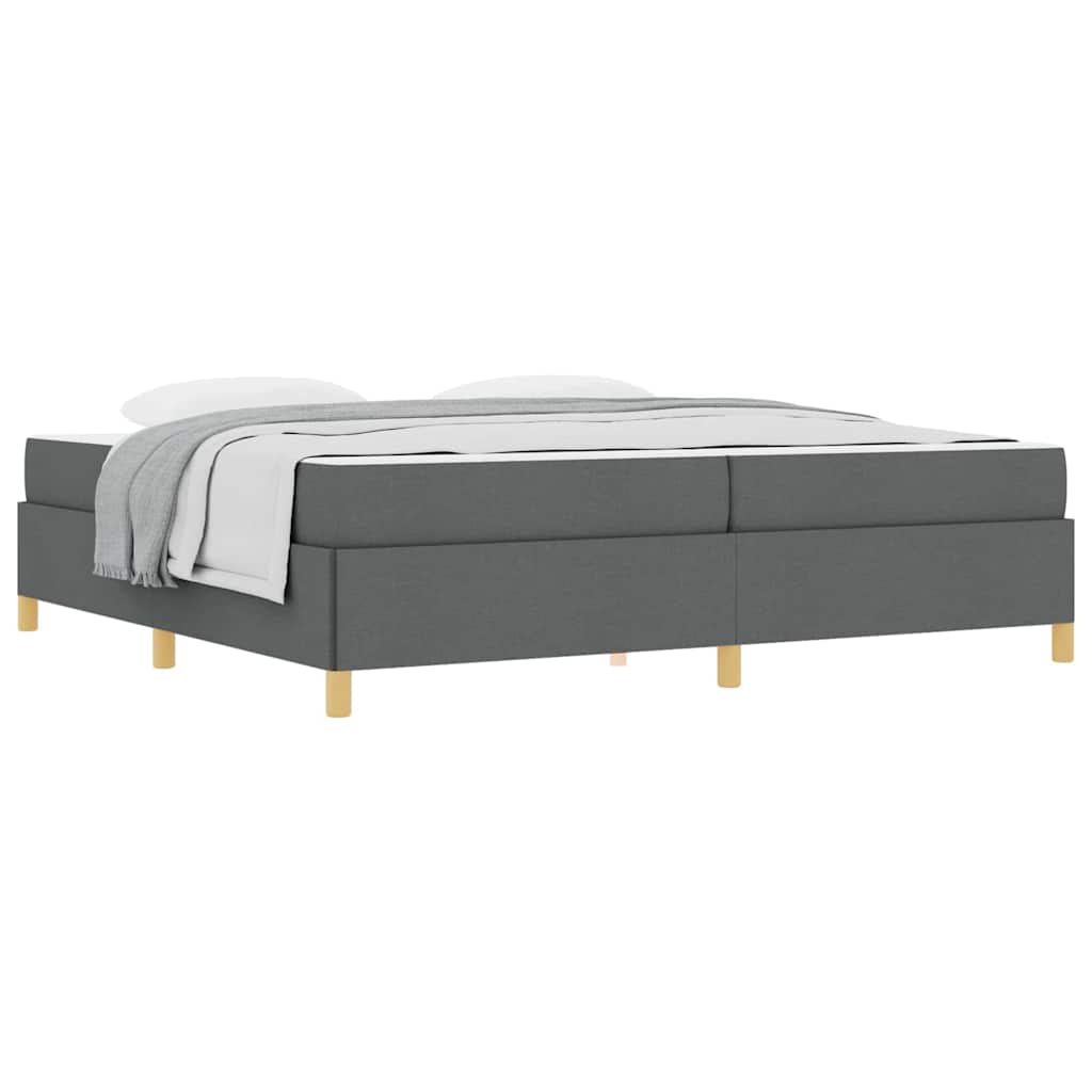 vidaXL Pat cu arcuri cu saltea Gri închis 200 x 200 cm țesătură vidaXL Pat cu arcuri cu saltea Gri închis 200 x 200 cm țesătură