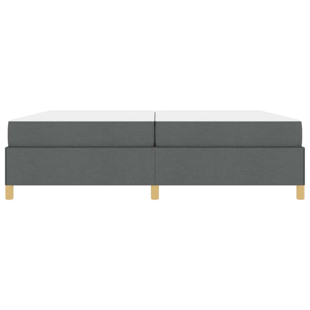 vidaXL Pat cu arcuri cu saltea Gri închis 200 x 200 cm țesătură vidaXL Pat cu arcuri cu saltea Gri închis 200 x 200 cm țesătură
