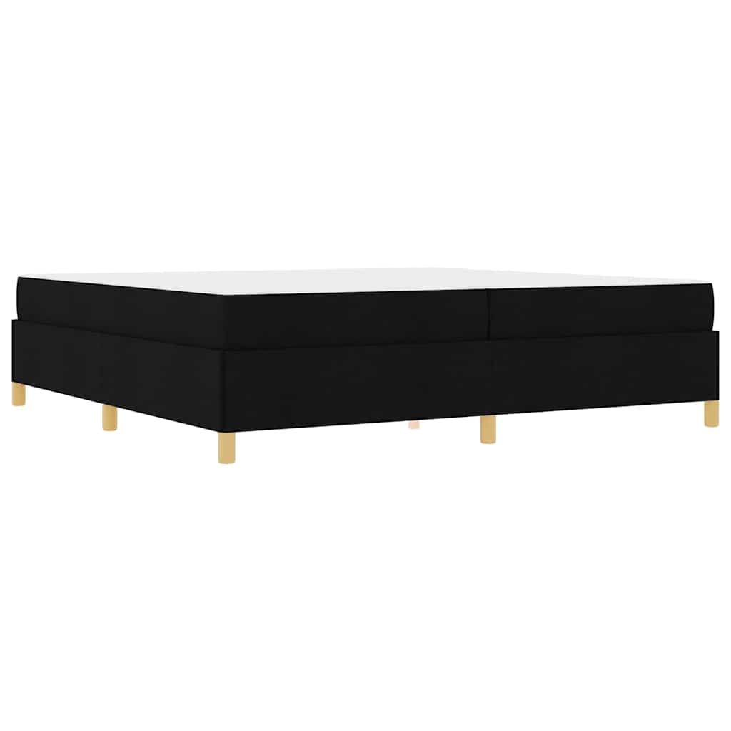 vidaXL Pat cu arcuri Negru și Alb și Negru 200 x 200 cm țesătură vidaXL Pat cu arcuri Negru și Alb și Negru 200 x 200 cm țesătură