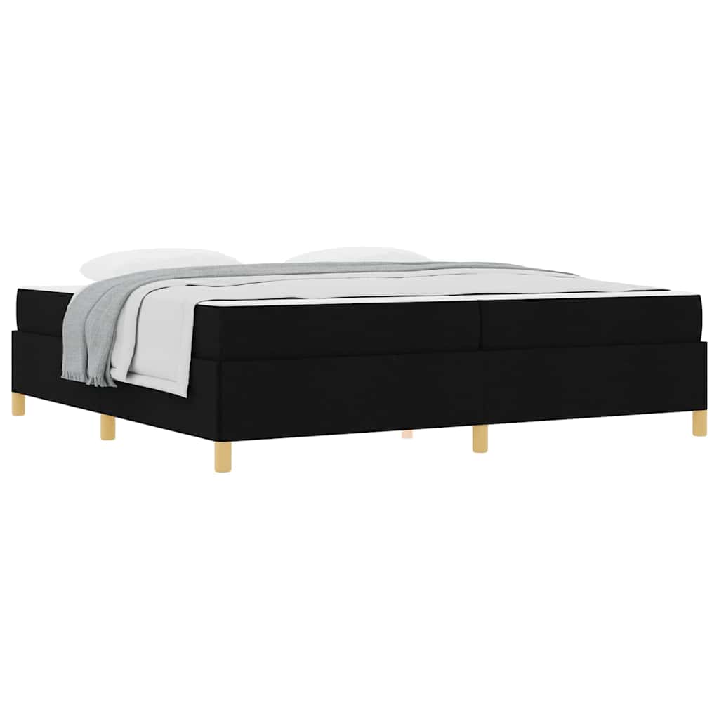 vidaXL Pat cu arcuri Negru și Alb și Negru 200 x 200 cm țesătură vidaXL Pat cu arcuri Negru și Alb și Negru 200 x 200 cm țesătură